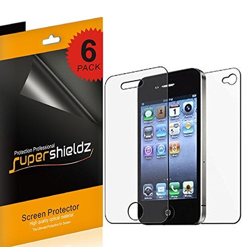 Supershieldz High Definition Clear Screen Protector Shield Designed for iPhone 4 4S 3 Front and 3 Back - Image 1