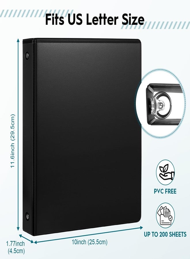 XRUNMIX 1'' Economy 3-Ring Binders, 1-inch Round Rings, Holds 200 Sheets US Letter Size, ClearVue Presentation View, Non-Stick, Black (12) - Image 2