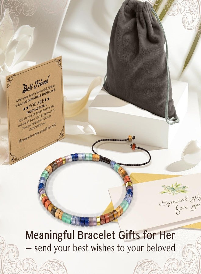 ZOKCC Inspirational Gifts Bracelets for Women: Christmas Day Gifts for Women Friends Sister Mom - Healing Natural Stone Beads Bracelets Thinking of you Get Well Soon Gift for Women, One size, rainbow - Image 4