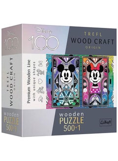Trefl TREFL PUZZLES - 500+1 WOODEN - DISNEY 100 MICKEY AND MINNIE MOUSE - SPECIAL EDITION 