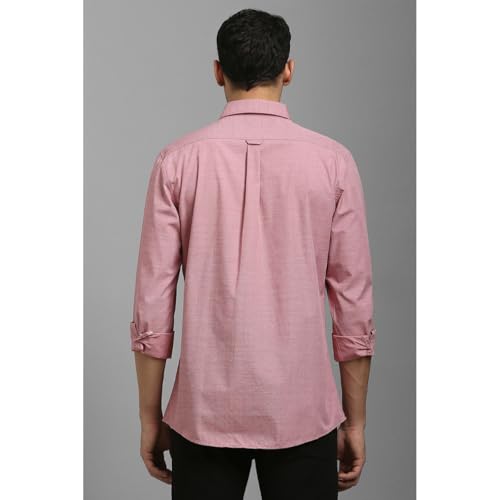 LOUIS PHILIPPE لويس فيليب للرجال قميص بأكمام كاملة بنسيج وردي مع نقش - Image 3
