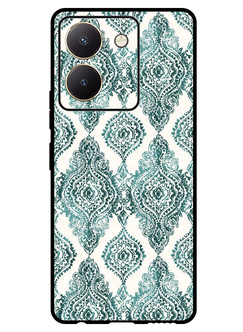 Theodor Protective Case Anti Scratch Shock Proof Bumper Cover For Vivo Y27s Green Pattern - Image 1