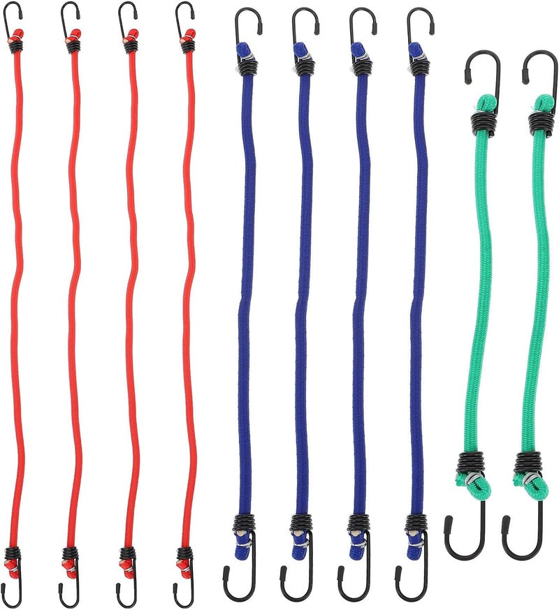 Ipetboom 10pcs Elastic Bungee Cord Straps with Hooks Car Cargo Binding Belts Motorcycle Luggage Fixing Straps for Travel and Outdoor Use Random Color - Image 1
