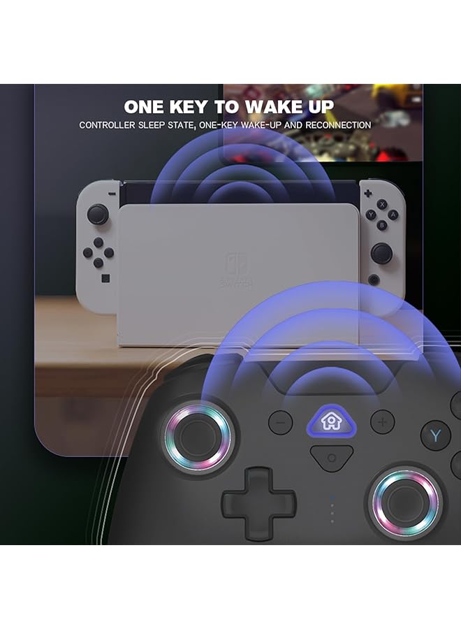 KASTWAVE Wireless Switch Controllers Compatible With Switch Pro Controllers For Switch/Switch Lite/Oled/Pc One Key Pairing Gamepad With Rgb With Turbo Wake Up Nfc Motion Vibration  - Image 5