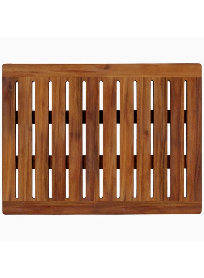 DEMIGO Acacia Wood Shower Mat 24x18 Inches by Demigo, Luxury Bath Mat Non Slip for Bathroom Bathtub Shower Spa Garden Home, Wooden Floor Mat Square Large for Outdoor and Indoor  - Image 1