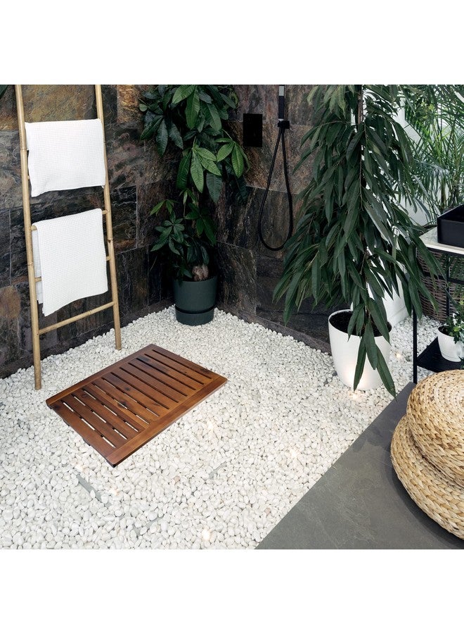 DEMIGO Acacia Wood Shower Mat 24x18 Inches by Demigo, Luxury Bath Mat Non Slip for Bathroom Bathtub Shower Spa Garden Home, Wooden Floor Mat Square Large for Outdoor and Indoor  - Image 5