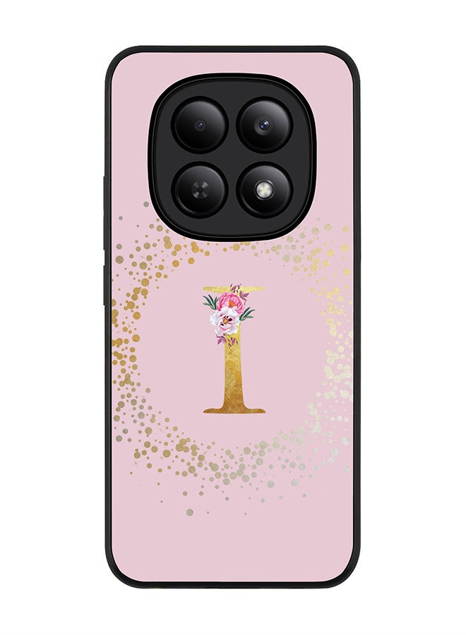 For Xiaomi Redmi Note 15 4G Case,Slim fit Camera Protection, Shockproof Thin Phone cover  - Custom Monogram Floral - I  (Pink )