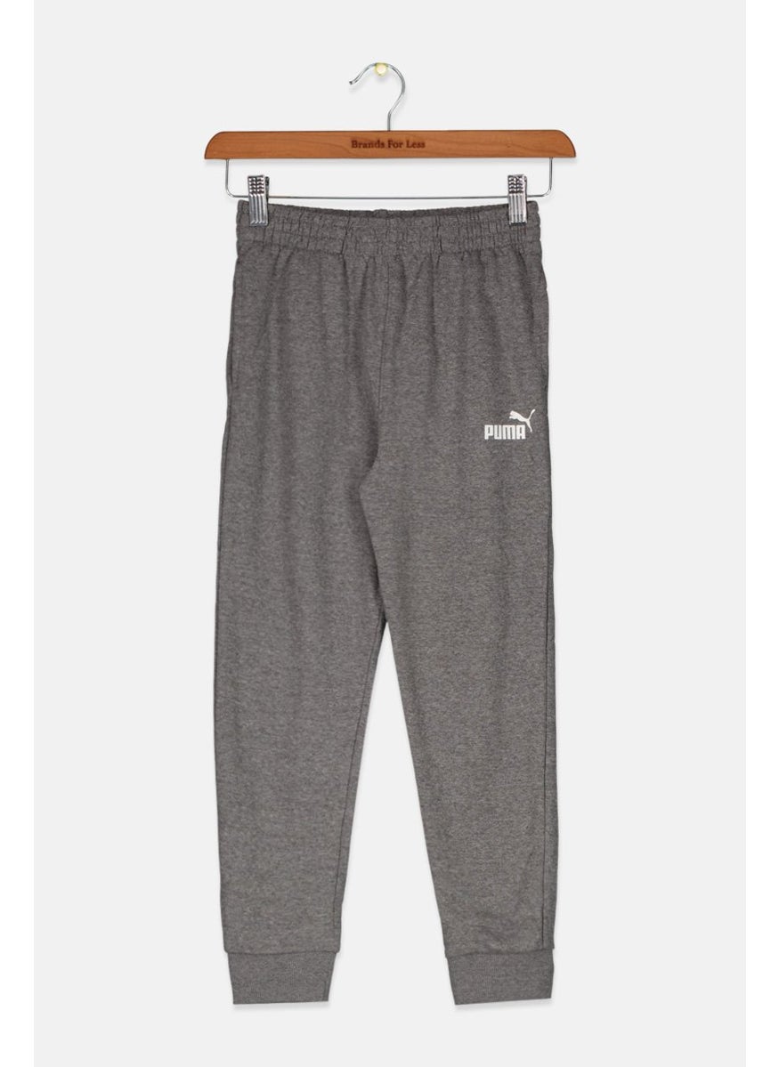 PUMA Kids Boy Brand Logo Jogger Pants, Charcoal Heather  - Image 1