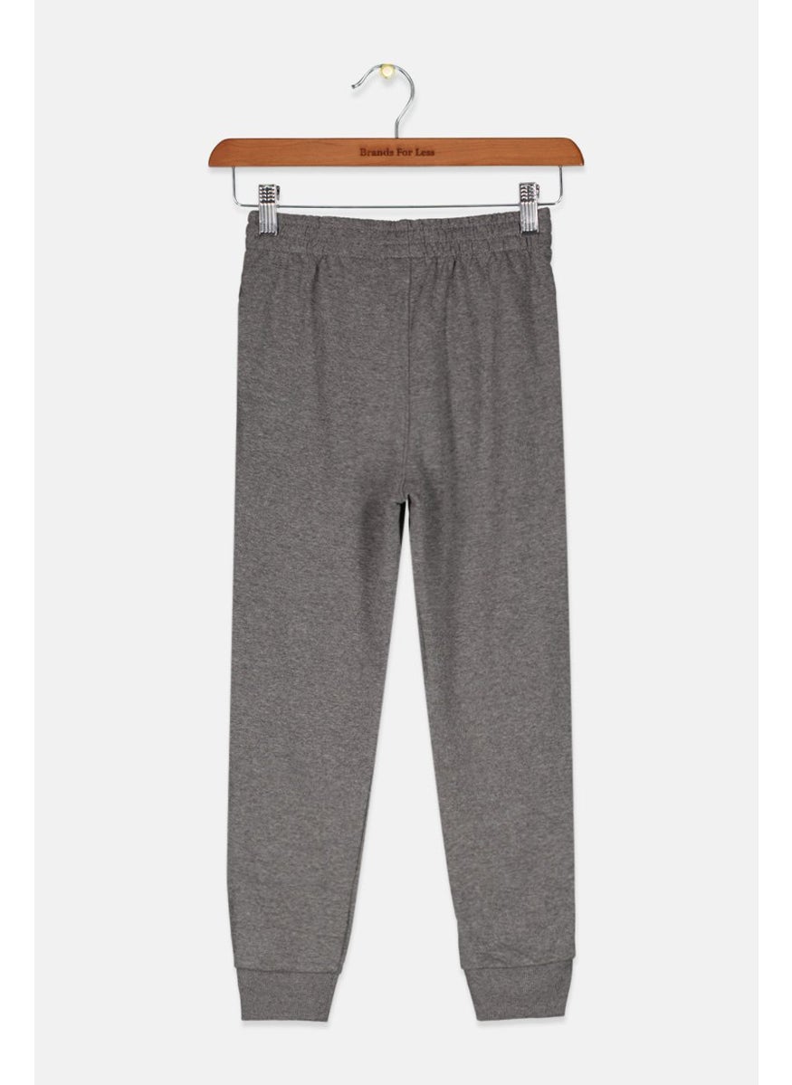 PUMA Kids Boy Brand Logo Jogger Pants, Charcoal Heather  - Image 2