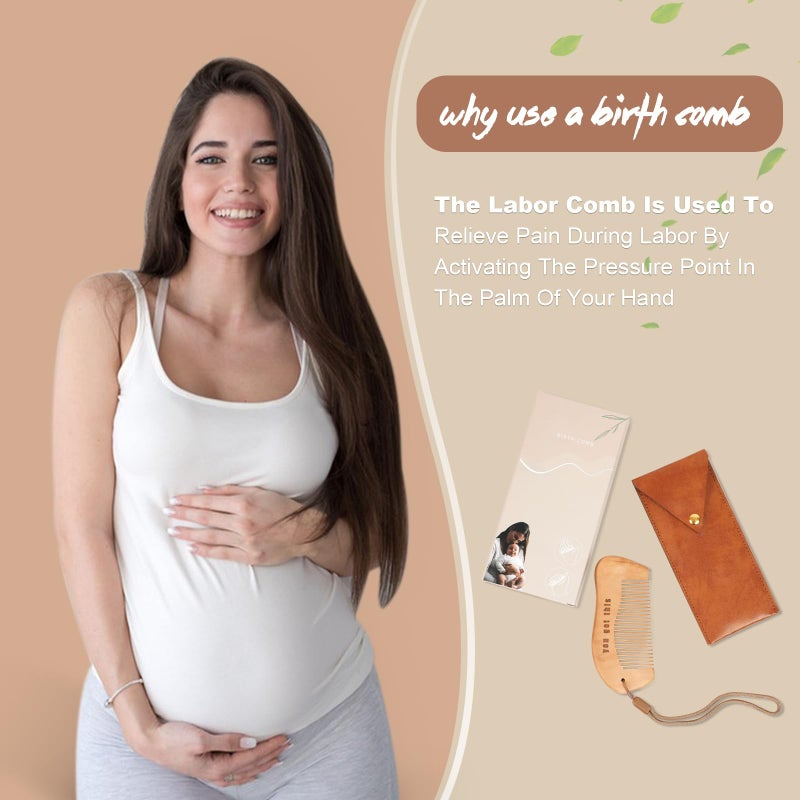 VZZNN Birthing Comb For Women Labor, Wood, Relief of Pregnancy Contractions and Pregnancy Pain (Designed By Moms For Moms) - Image 4