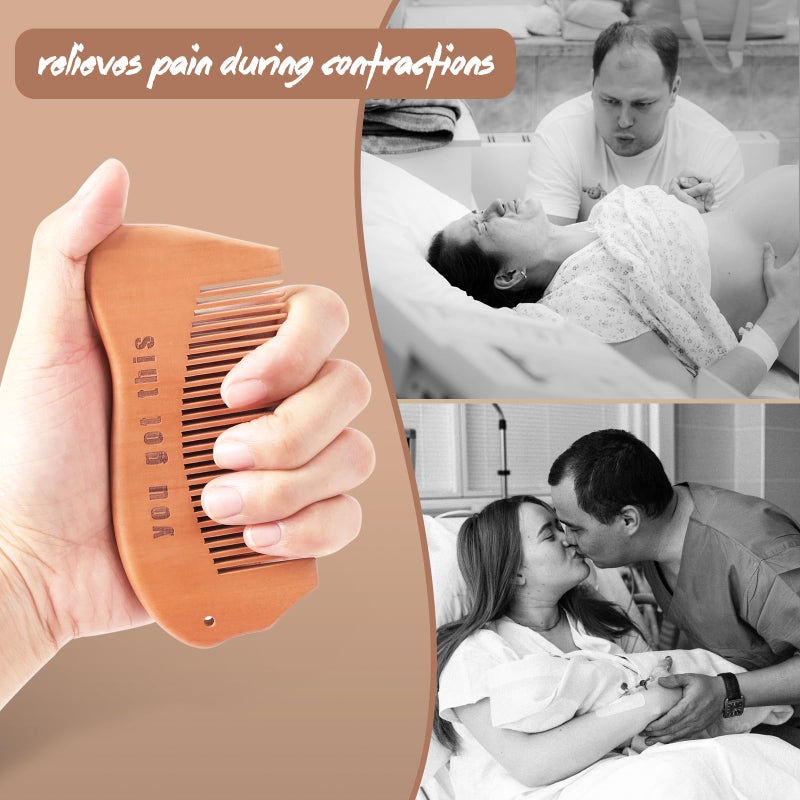 VZZNN Birthing Comb For Women Labor, Wood, Relief of Pregnancy Contractions and Pregnancy Pain (Designed By Moms For Moms) - Image 2
