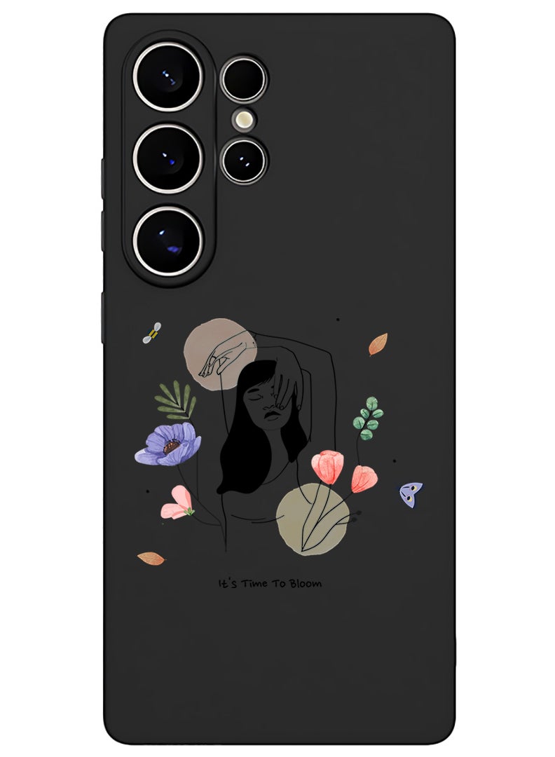 Theodor Protective Slim Fit Case Liquid Silicone Cover with Full Body Protection Anti-Scratch Shockproof Case For Samsung Galaxy S25 Ultra (Black) - Bloom2 - Image 1