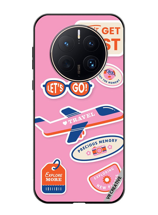 VR CREATIVE Protective Case Cover For Huawei Mate 50 Pro Travel Sticker Design Multicolour - Image 1