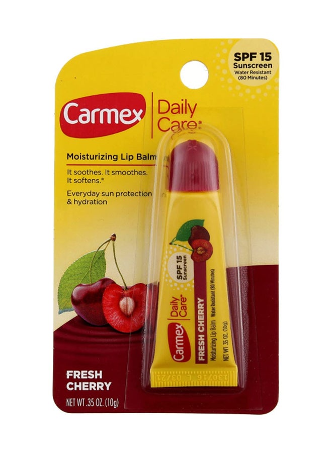 CARMEX Daily Care Moisturizing Lip Balm, Fresh Cherry, SPF 15, 0.35 oz Red 10grams - Image 1