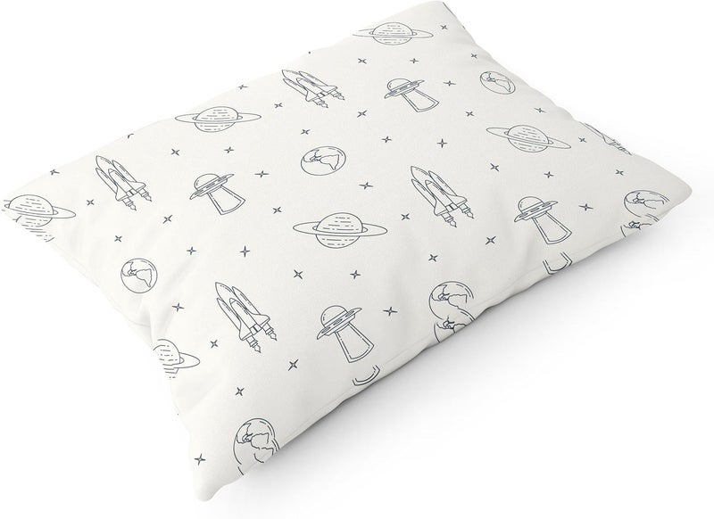 MakeMake Organics Organic Toddler Pillowcase (Set of 2) GOTS Certified Organic Cotton Toddler Pillowcase 13x18 Pillows Boys Planets Rocket Outer Space Navy Blue (Astronaut, 14x19) - Image 4