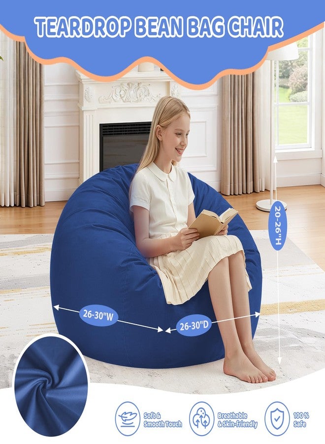 SIMFLAG كرسي بين باج من سيمفلاج بطول قدمين، كراسي بين باج مريحة محشوة برغوة الذاكرة، أريكة بين باج ناعمة بغطاء مخملي هولندي، كراسي بين باج على شكل دمعة لغرفة المعيشة وغرفة اللعب - رمادي فاتح - Image 2