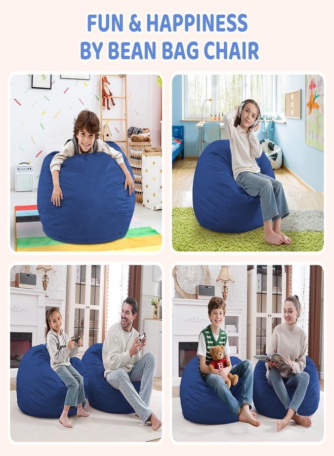 SIMFLAG كرسي بين باج من سيمفلاج بطول قدمين، كراسي بين باج مريحة محشوة برغوة الذاكرة، أريكة بين باج ناعمة بغطاء مخملي هولندي، كراسي بين باج على شكل دمعة لغرفة المعيشة وغرفة اللعب - رمادي فاتح - Image 3