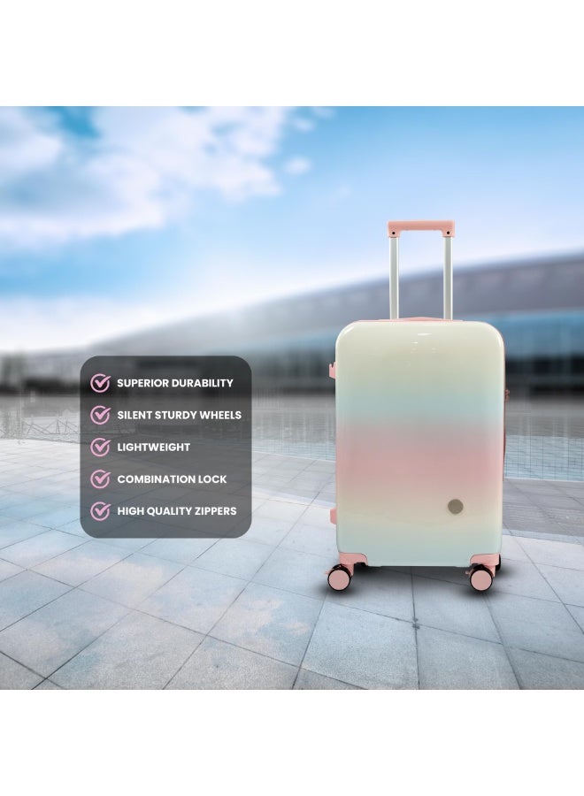 3-Piece Luggage Set – Durable PC ABS Hardshell Suitcases with 4-Wheel Spinner, and Lightweight Design (20", 24", 28") – Pink  - Image 4