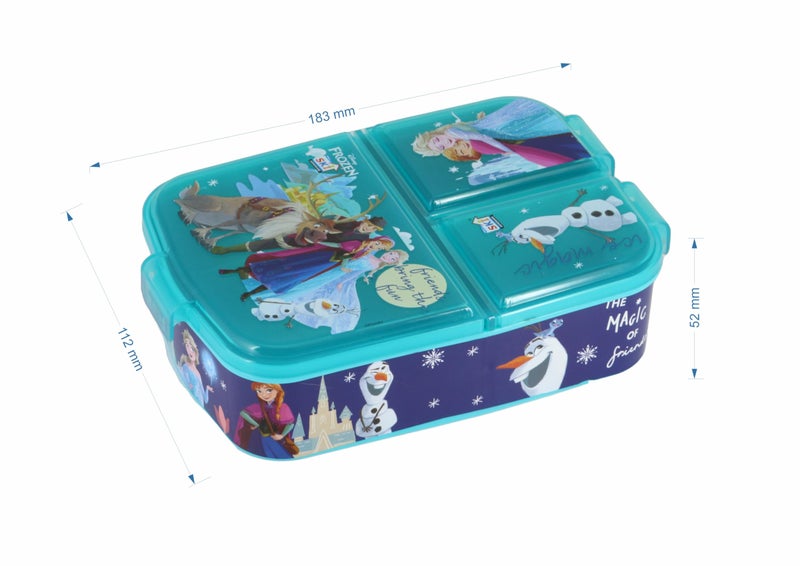 SKi Homeware Trio 3 Compartment Bento Lunch/Snack Box + Sipper Bottle Combo |for Kids' School, Picnic, Sports | for Return Gifts or Party Favours- Frozen - Image 3