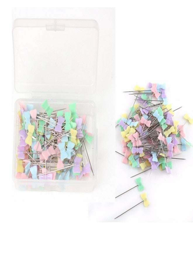 LNKA 500pcs Sewing Quilting Pins Flower Pin Flat Button Ribbon Head Pins Boxed for DIY(Assorted Colors) with 1pcs Pincushion - Image 3