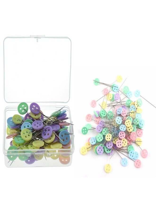 LNKA 500pcs Sewing Quilting Pins Flower Pin Flat Button Ribbon Head Pins Boxed for DIY(Assorted Colors) with 1pcs Pincushion - Image 4