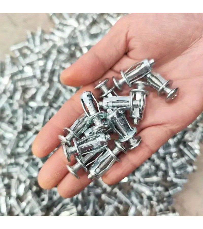 20 Heavy Duty Iron Locking Nuts M6 For Hollow Wall Plates And Fasteners - Image 1