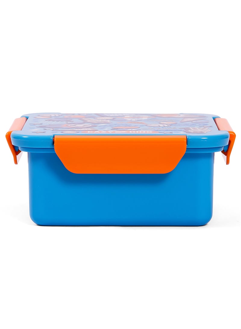 Eazy Kids Kids Lunch Box With BPA And Phthalates Free Material, Soccer - Blue, 650Ml - Image 3