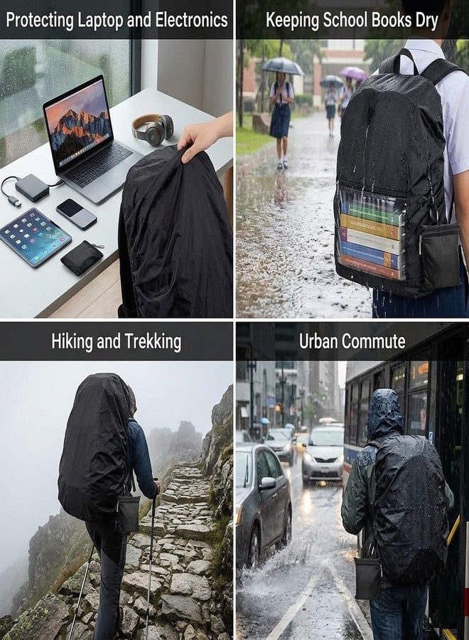 Sakar Waterproof Backpack Rain Cover 2 Pack, Dustproof Elastic Fit Bag Protector for Trekking Travel, Keeps Laptop, Electronics & Books Dry - Image 2