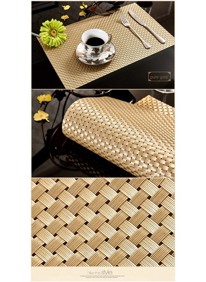NIBEMINENT - 2pcs Western Restaurant Hotel Placemat Pvc Woven Placemat Insulation Grease Pad - Image 1