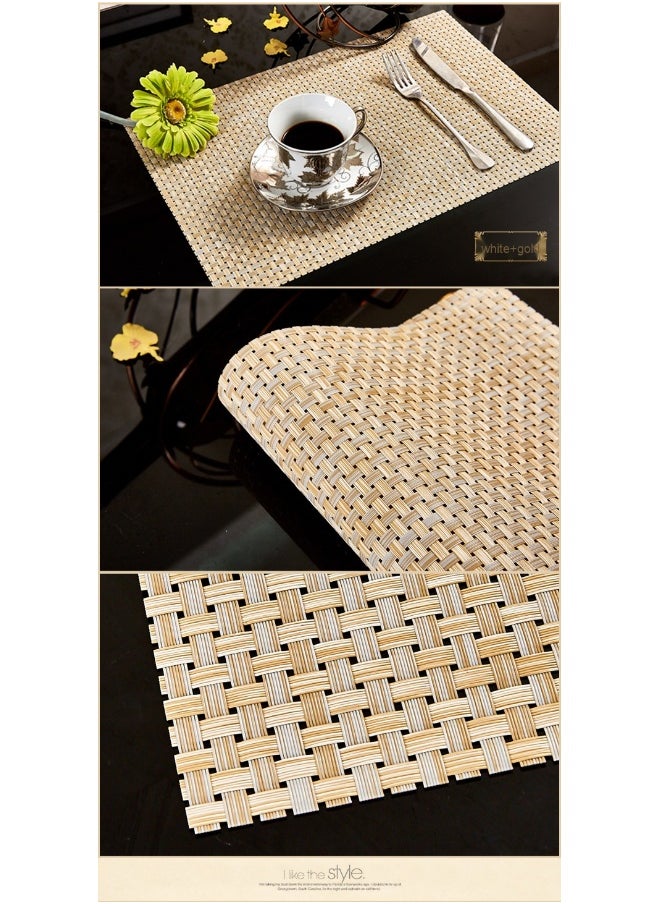 NIBEMINENT - 2pcs Western Restaurant Hotel Placemat Pvc Woven Placemat Insulation Grease Pad - Image 1