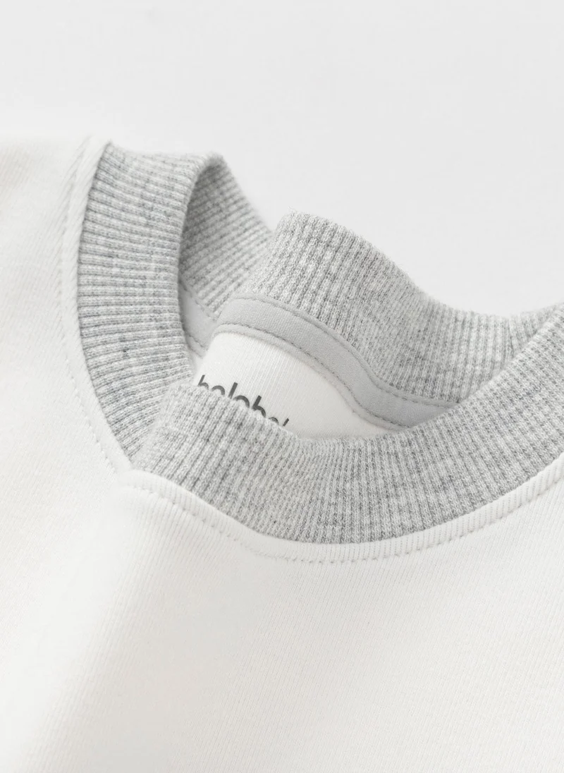 Balabala Kids Girl Round v-neck long-sleeved T-shirt