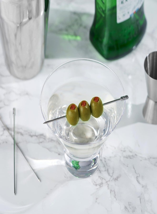 ترو أعواد كوكتيل من الفولاذ المقاوم للصدأ الأصلي للمشروبات، أعواد مارتيني بطول 4.25 بوصة، أعواد أسنان للمقبلات، أسياخ للمقبلات، لوازم الحفلات، مجموعة من 10 قطع - Image 5