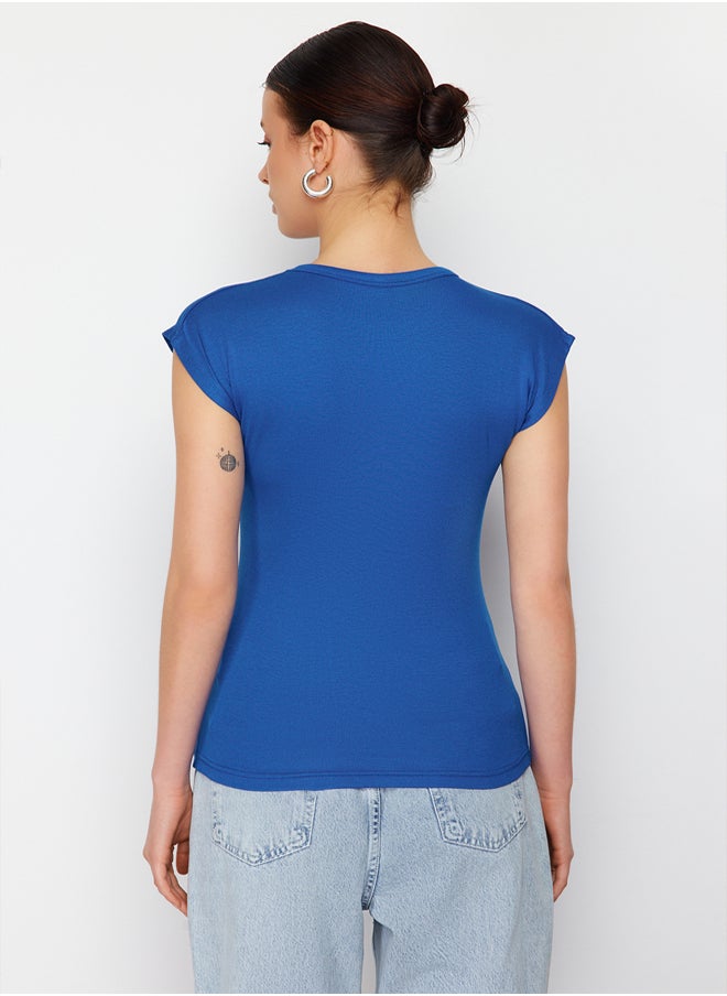 trendyol - Saks Premium Viscous/Soft Fabric Body-Fitting Moon Sleeve Stretch Knitted Blouse TWOSS23BZ00992 - Image 1
