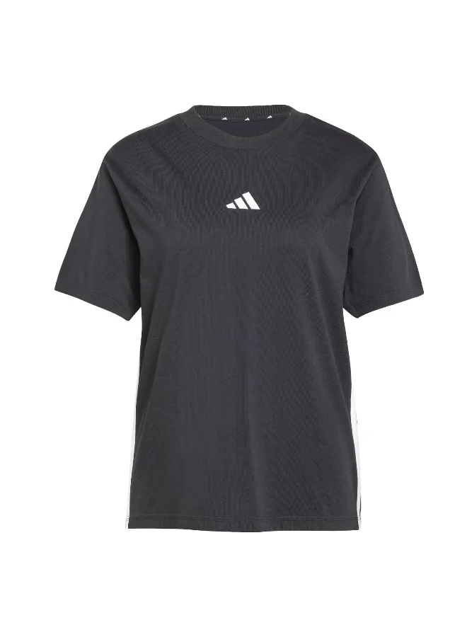 Adidas Adidas W 3S Sj T Black T-Shirt (Short Sleeve) T-Shirts For Women