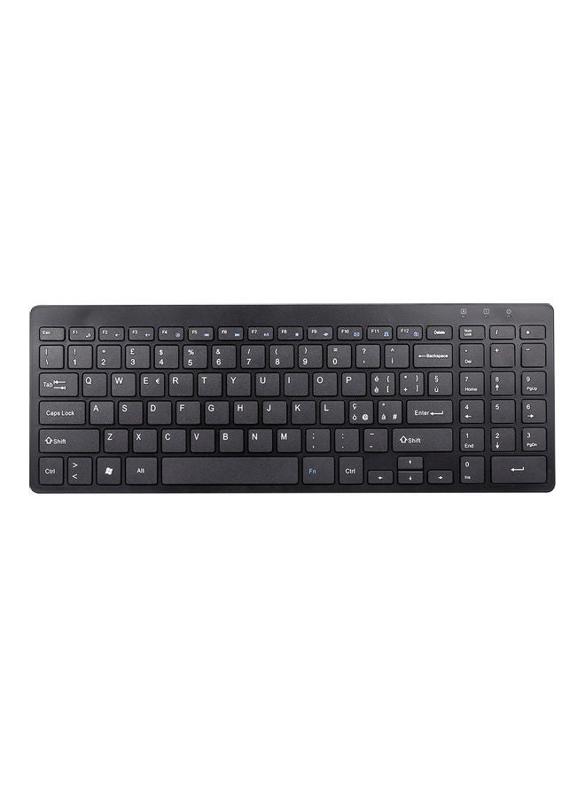 NIBEMINENT 2.4G Wireless 95 Keys Ultra-Thin Mute Keyboard Black