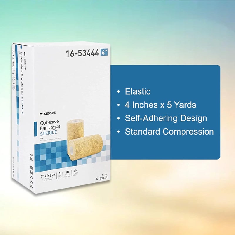 McKesson Cohesive Bandage Sterile SelfAdherent Closure Tan LatexFree 4 in x 5 yds 1 Count 1 Roll - Image 2