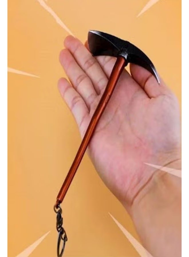 يوسيون ألعاب مستوحى Pickaxe سلسلة المفاتيح، معدنية دائمة خاتم المفاتيح الملحقات - Image 2