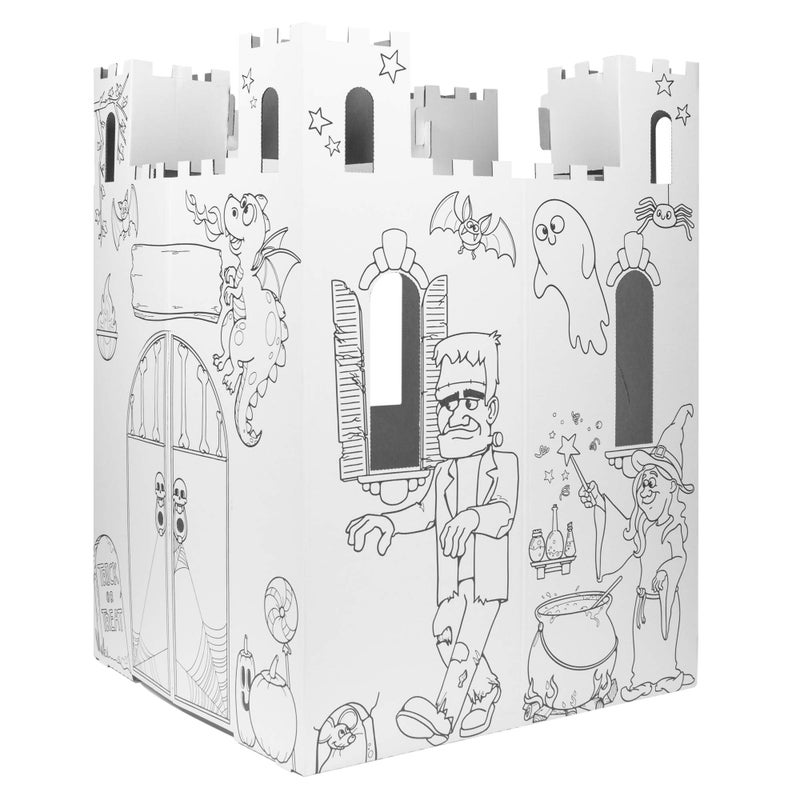 Easy Playhouse Haunted Castle  Kids Art  Craft for Indoor  Outdoor Fun Color Draw Doodle on Halloween Friends Decorate  Personalize a Cardboard Fort 32 X 32 X 43 5 - Image 3