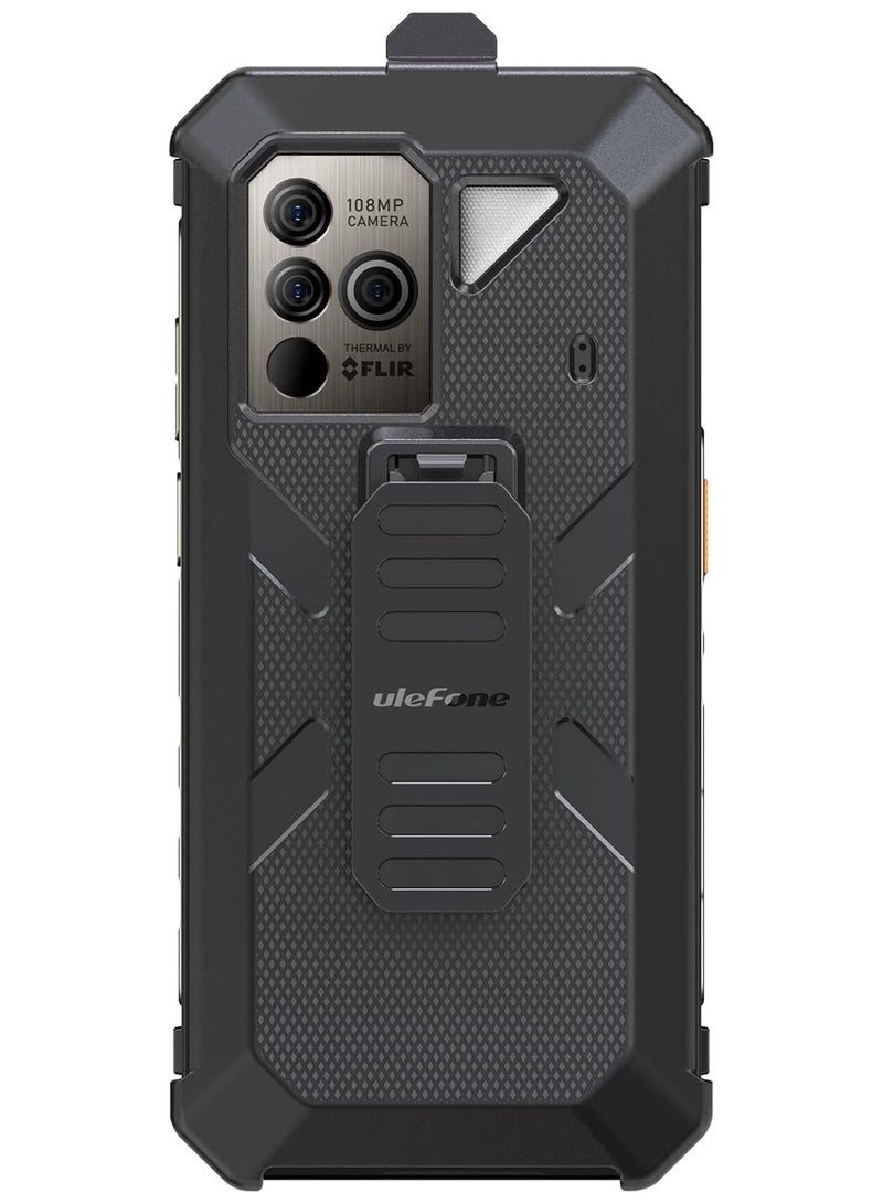 أوليفون غطاء واقٍ متعدد الوظائف من Ulefone لهواتف Armor 18 / Armor 18T / Armor 19 / Armor 19T، غطاء أصلي من TPU باللون الأسود، متوافق مع سلسلة Armor 18 وسلسلة Armor 19، مزود بمشبك خلفي وكارابينر - Image 2