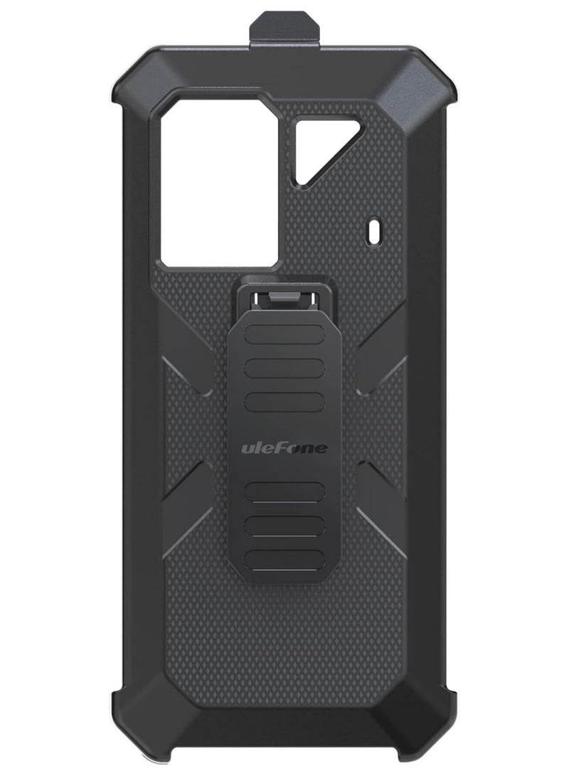 أوليفون غطاء واقٍ متعدد الوظائف من Ulefone لهواتف Armor 18 / Armor 18T / Armor 19 / Armor 19T، غطاء أصلي من TPU باللون الأسود، متوافق مع سلسلة Armor 18 وسلسلة Armor 19، مزود بمشبك خلفي وكارابينر - Image 1