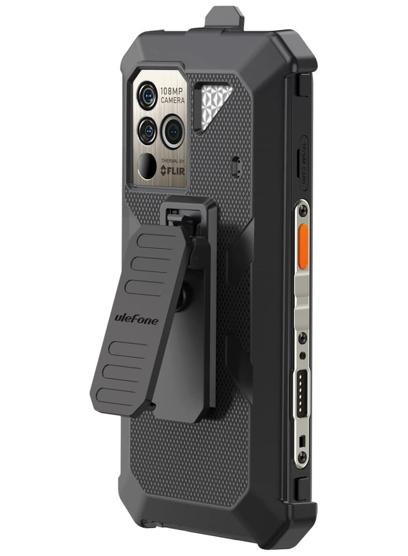 أوليفون غطاء واقٍ متعدد الوظائف من Ulefone لهواتف Armor 18 / Armor 18T / Armor 19 / Armor 19T، غطاء أصلي من TPU باللون الأسود، متوافق مع سلسلة Armor 18 وسلسلة Armor 19، مزود بمشبك خلفي وكارابينر - Image 5