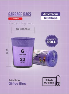 Tru Lavender Scented Garbage Bags Compact Roll 46x52cm 6 Gallon ( 30pc x 3 Rolls ) 90 bags  - Image 5