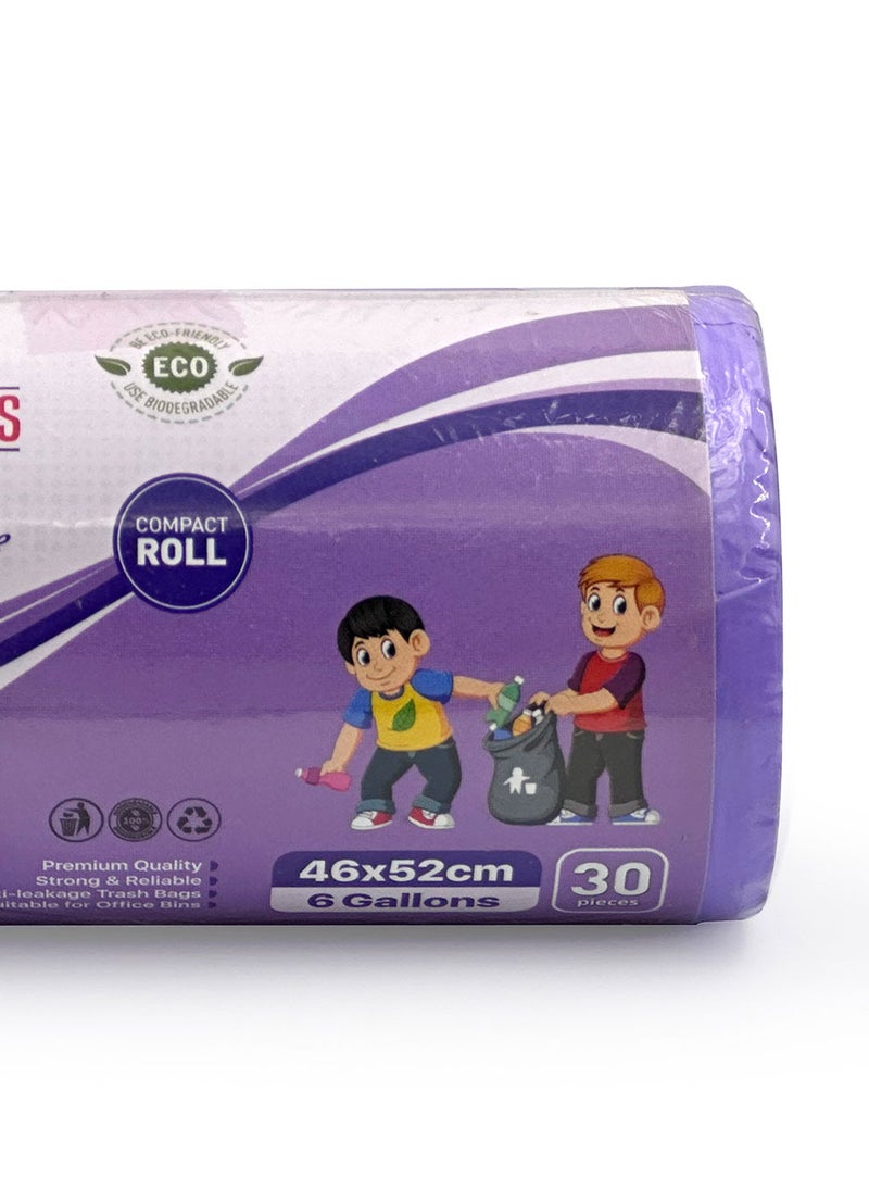 Tru - Lavender Scented Garbage Bags Compact Roll 46x52cm 6 Gallon ( 30pc x 3 Rolls ) 90 bags - Image 1