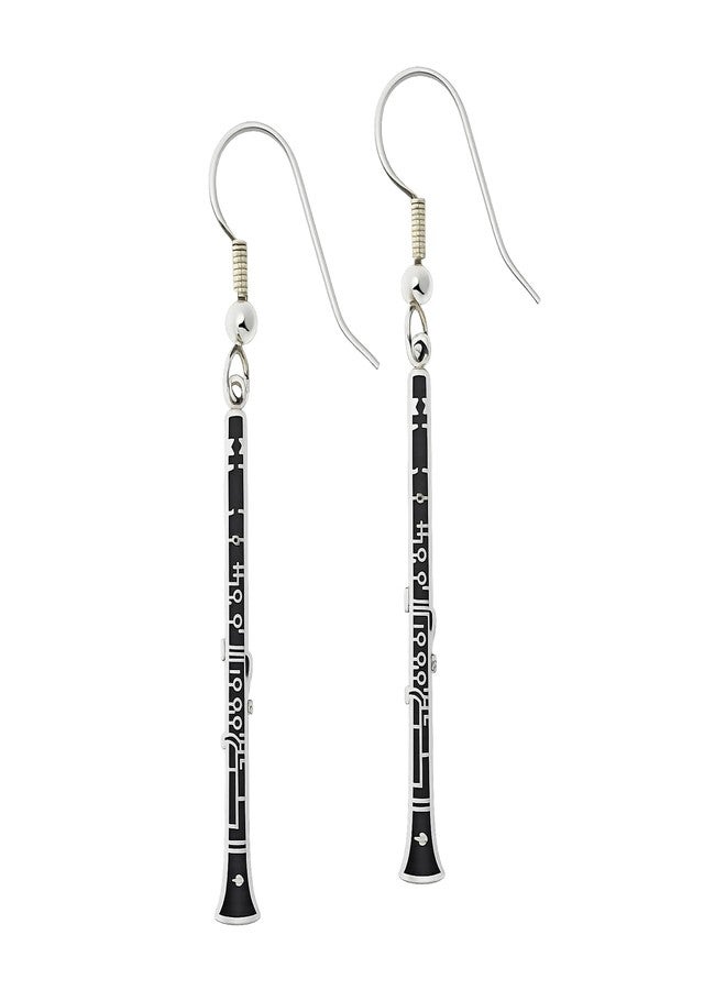 ULVEOL 3.11x2.24x0.67 Inch Black Clarinet Earring Harmony Jewelry - Music Jewelry Gift for Women or Mother - Fashion Jewelry Earring for Womens or Mans - Music Instrument Earrings Includes Variety of Colors - Image 1