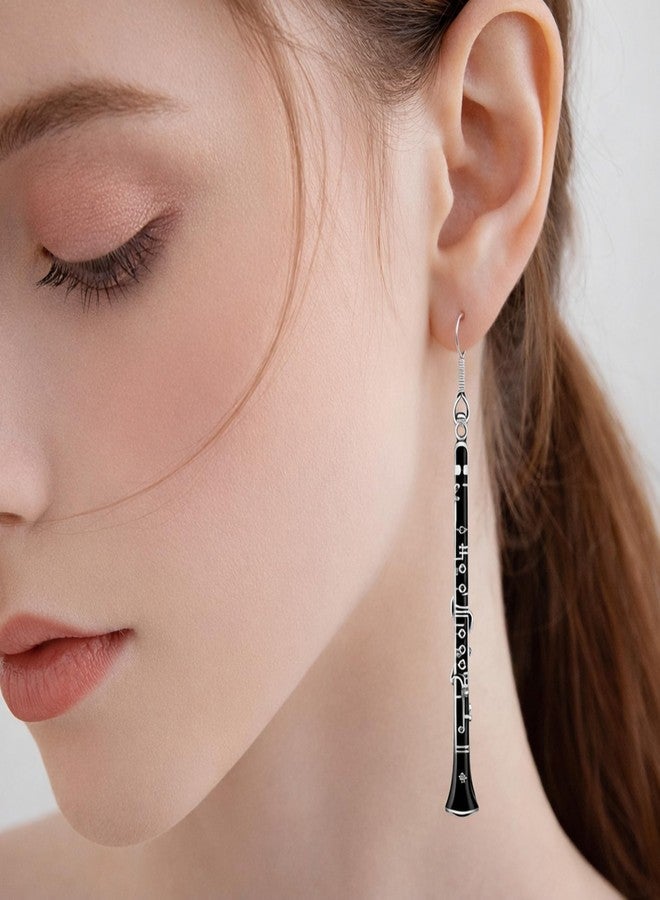 ULVEOL 3.11x2.24x0.67 Inch Black Clarinet Earring Harmony Jewelry - Music Jewelry Gift for Women or Mother - Fashion Jewelry Earring for Womens or Mans - Music Instrument Earrings Includes Variety of Colors - Image 3