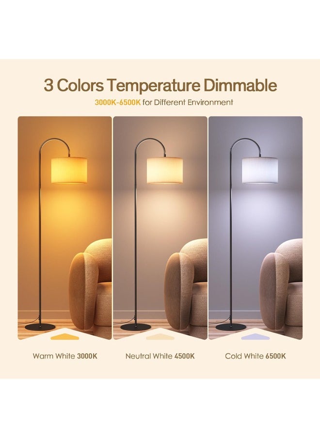Bolivia's - Dimmable Floor Lamp, 3-Color Temperature Modern Standing Lamp with Remote Control, Tall Pole Floor Lamp for Living Room, Bedroom, Study Room, Office (LED Bulb Included) - Image 1