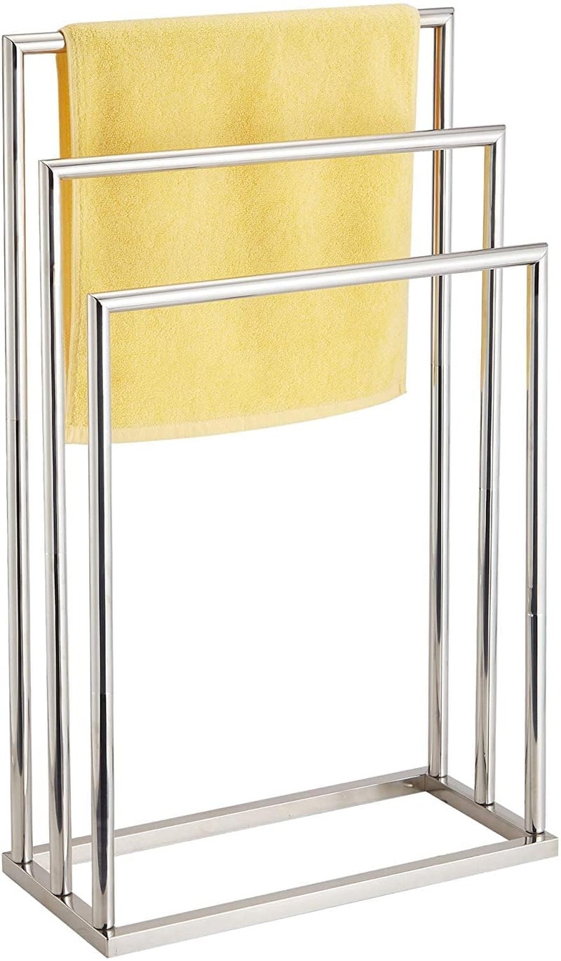 ARBUDA Engineering XL31665 Freestanding 3 Tier Stainless Steel Towel Bar Stand for Bathroom Chrome Plated  - Image 1
