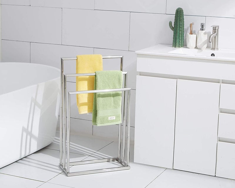 ARBUDA Engineering XL31665 Freestanding 3 Tier Stainless Steel Towel Bar Stand for Bathroom Chrome Plated  - Image 5