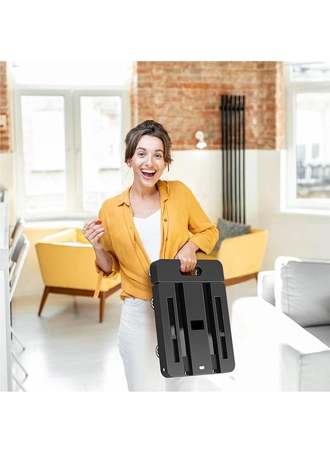 Folding Trolley,500 Lb Heavy Duty Luggage Cart,6-Wheel Platform Cart for Luggage/Travel/Portering/Shopping/Office(Black)