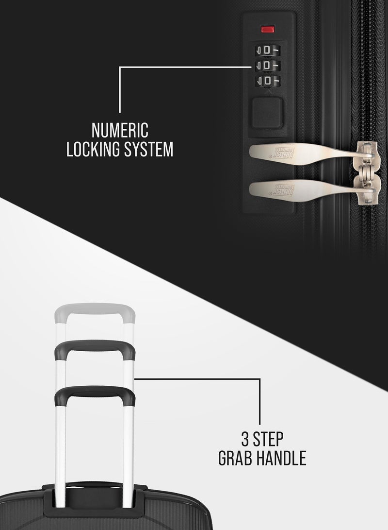 السياحية البريطانية عربة أمتعة كبيرة من مادة البولي بروبيلين مقاس 28 بوصة باللون الأسود - Image 3